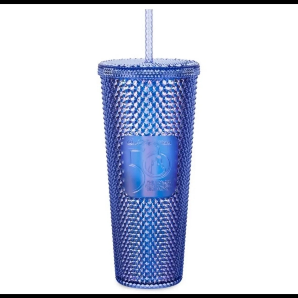 Walt Disney World 50th Anniversary Iridescent Studded Tumbler Cup NEW
